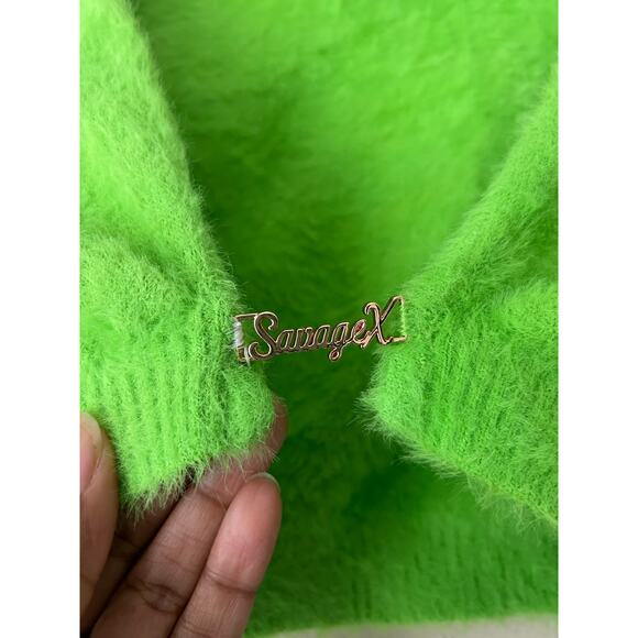 Savage X Fenty Fuzzy Fluff It Cropped Sweater Size Medium - Picture 5 of 8